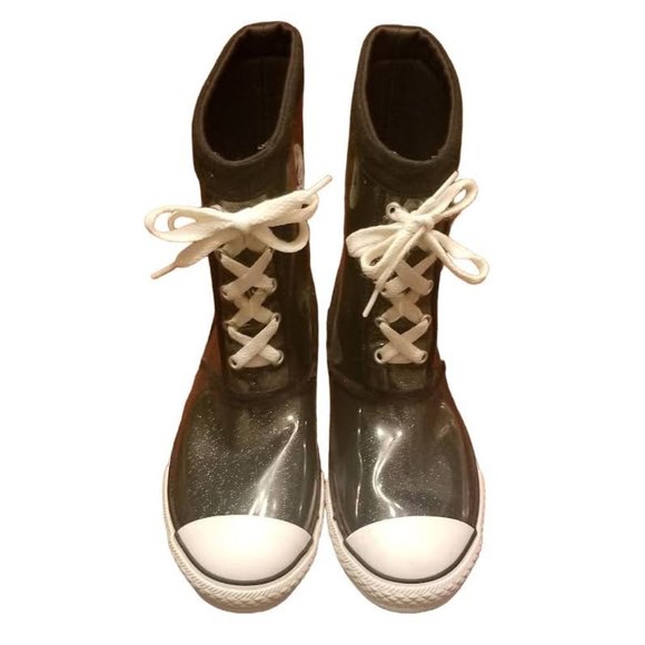 Converse | All Star | Chuck Taylor | Black Glitter | Rain Boots | Size: 4 - Picture 1 of 16